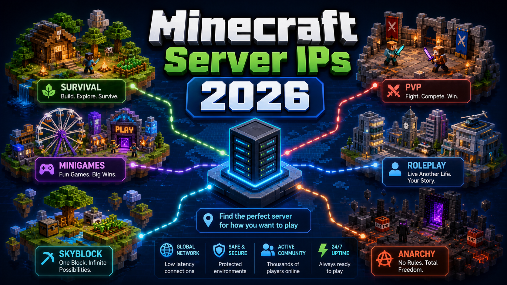 Minecraft Server IPs for Every Game Mode in 2026