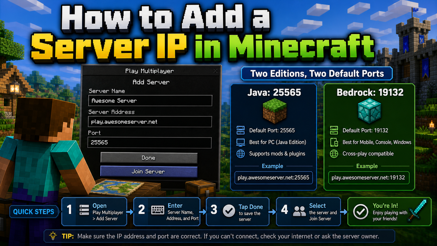 How to Add a Server IP in Minecraft Step by Step