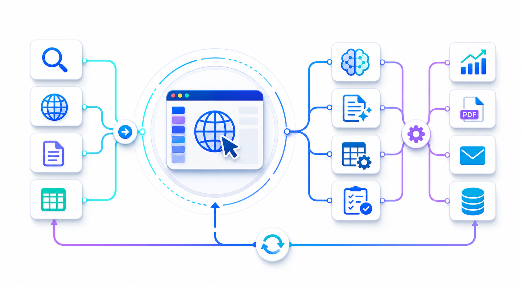 Turn Your Browser Into an AI-Powered Automation Hub workflow diagram