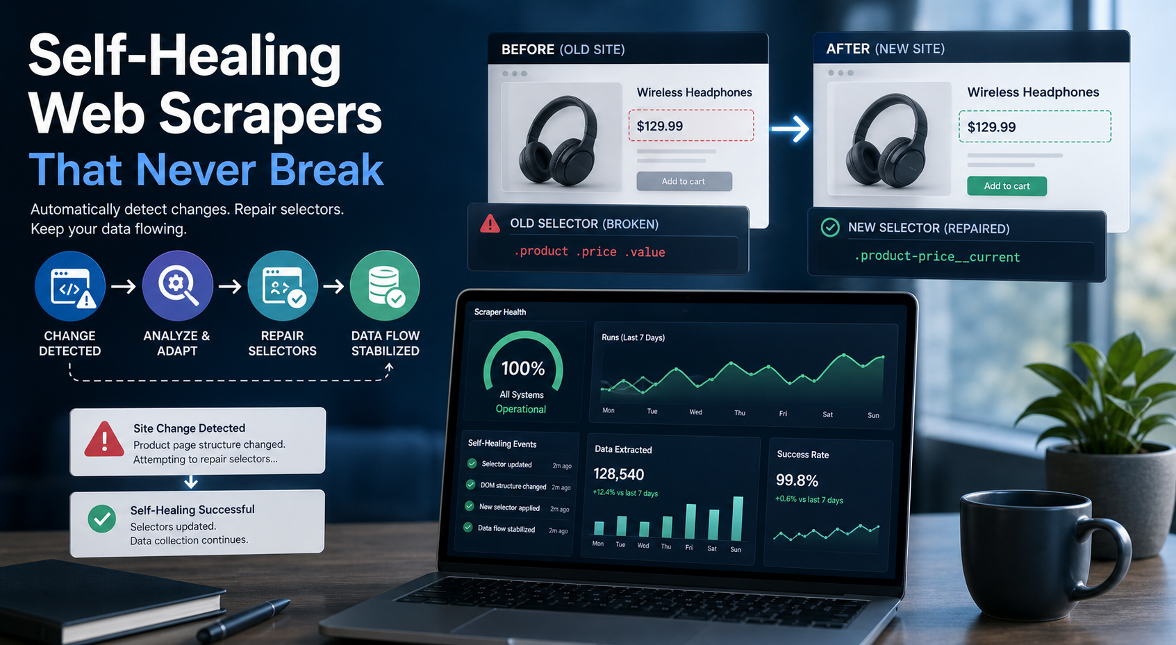 Self-Healing Web Scrapers That Never Break featured image