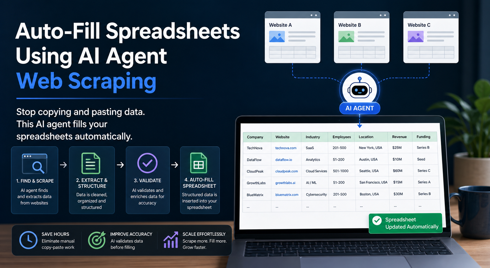 Auto-Fill Spreadsheets Using AI Agent Web Scraping featured image
