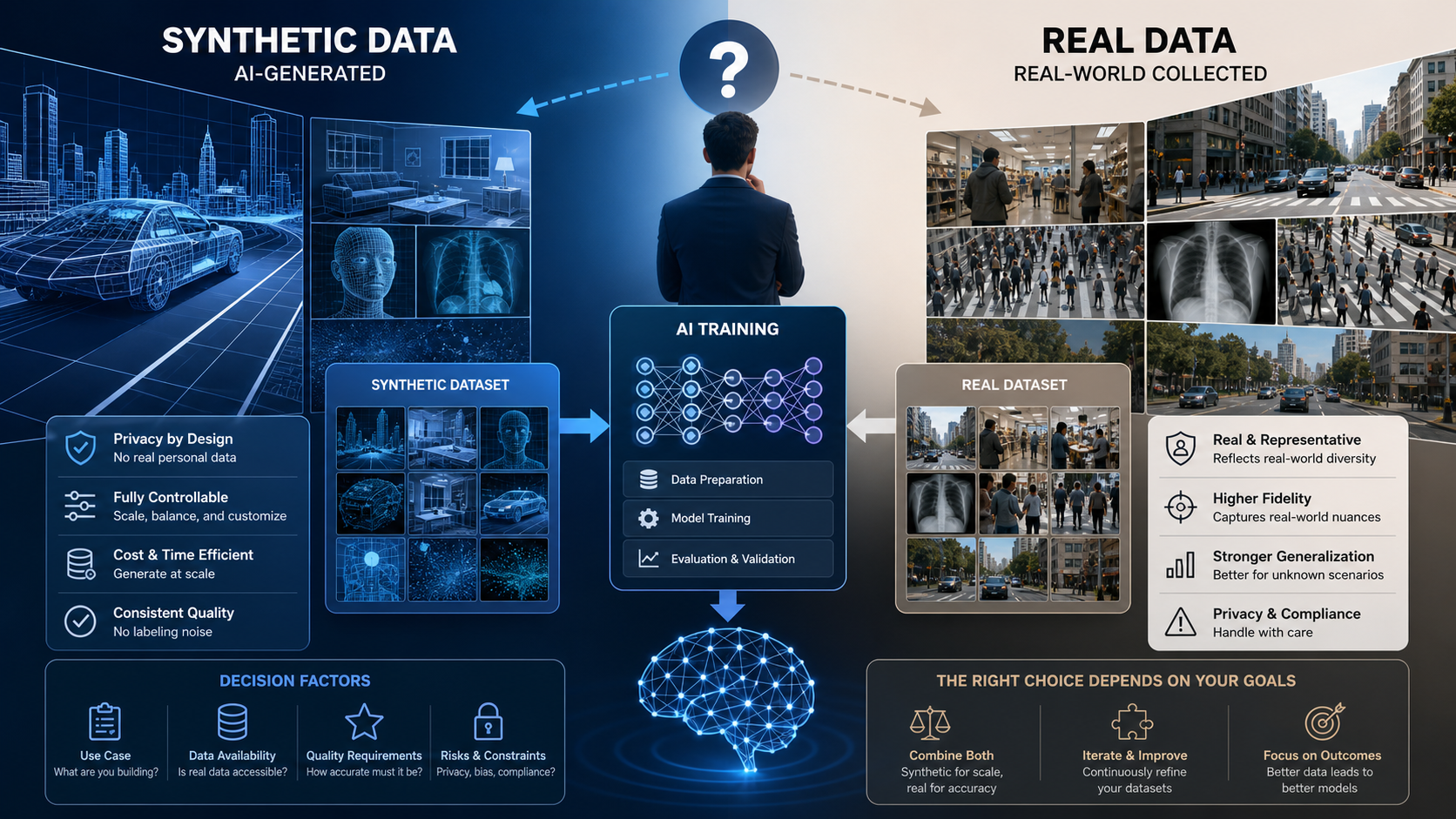 Synthetic Data vs Real Data for AI Training: What to Use When