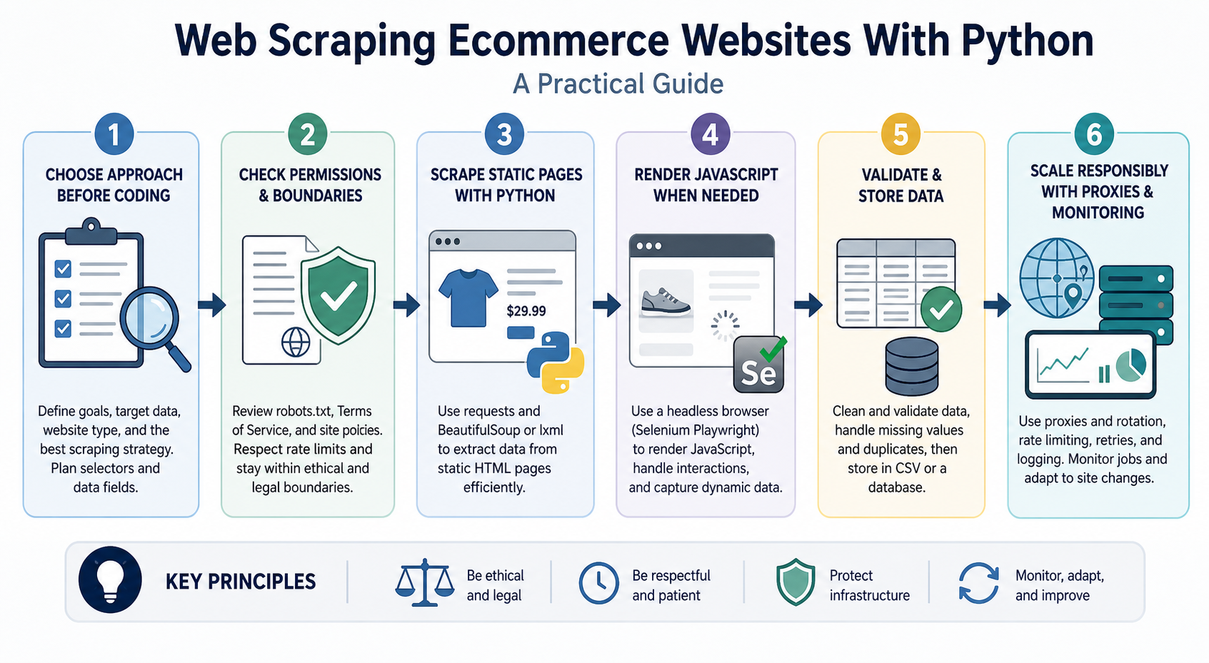 Web Scraping Ecommerce Websites With Python: A Practical Guide workflow diagram