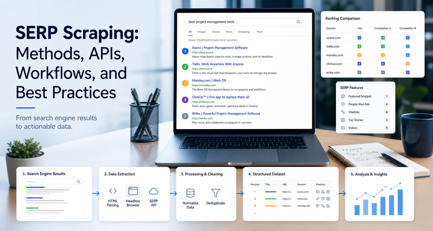 SERP Scraping: Methods, APIs, Workflows, and Best Practices featured image