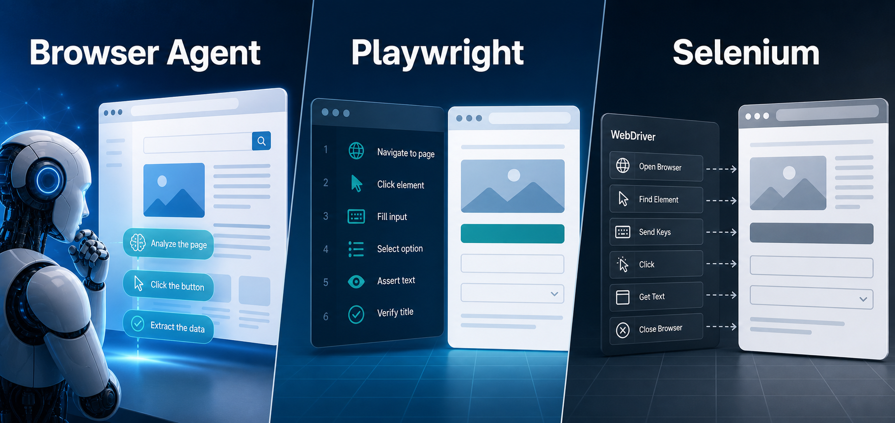 AI Browser Automation: Browser Agents vs Playwright vs Selenium