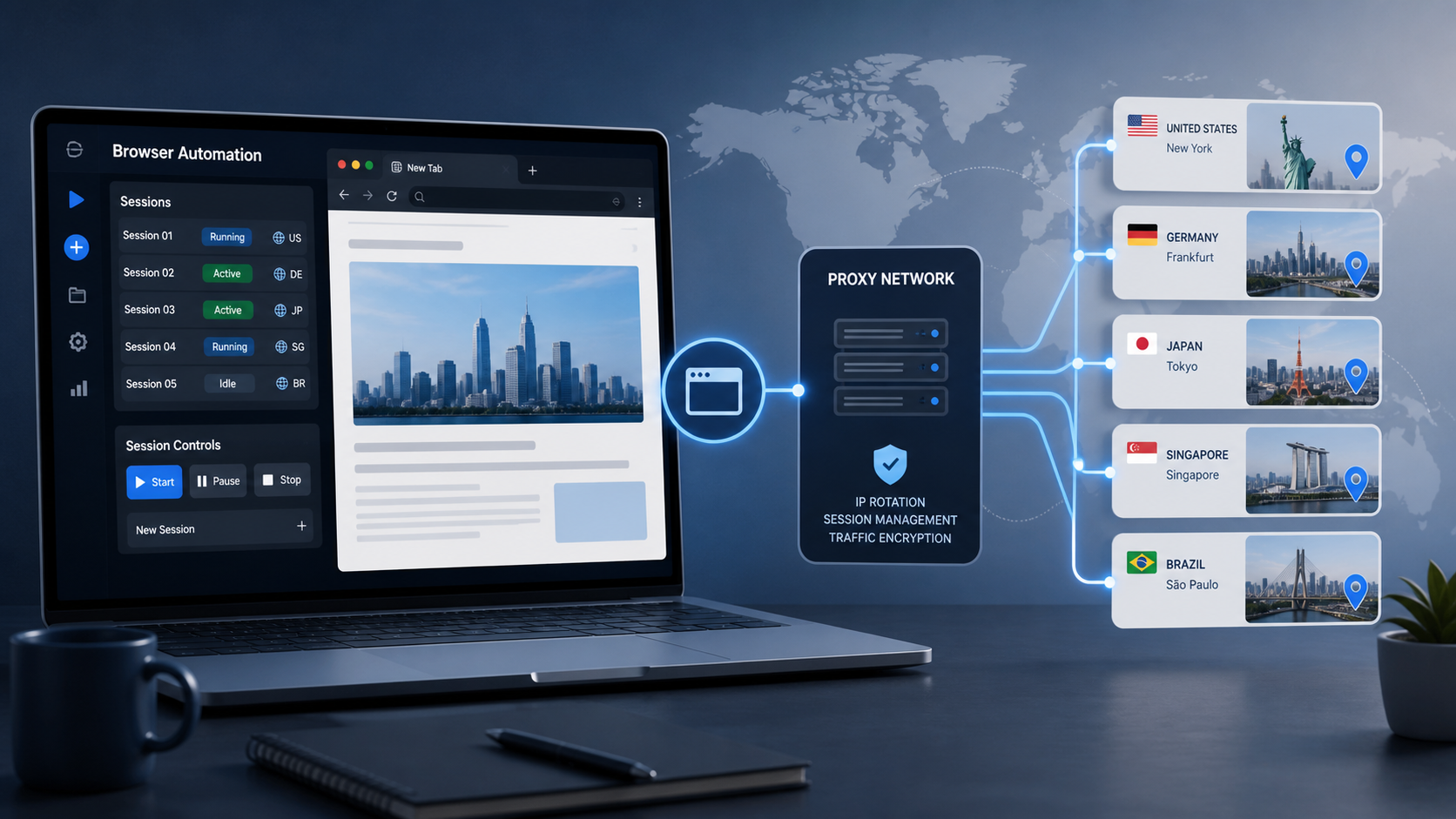 Browser Automation Proxies: IPs, Geo-Targeting, Sessions, and AI Agents