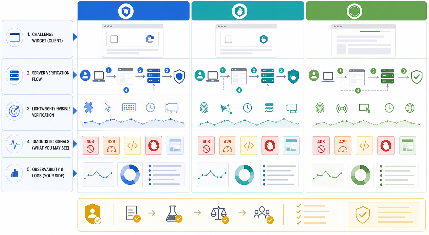 reCAPTCHA vs hCaptcha vs Cloudflare Turnstile: What Scraping Teams Need to Know workflow diagram